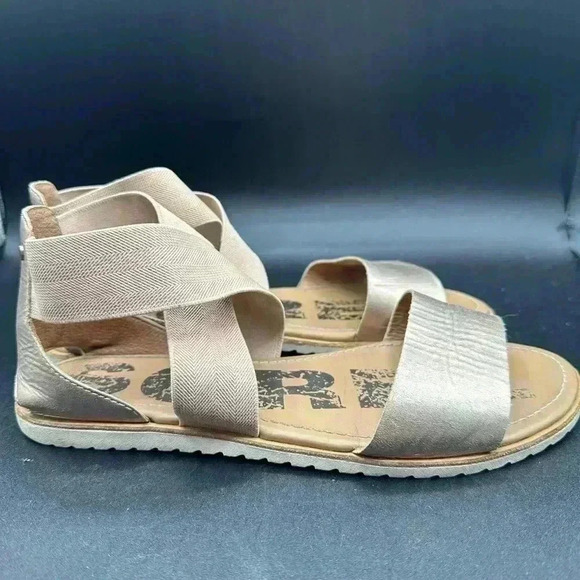 SOREL Ella sandals Metallic Cream Size 9 - Picture 4 of 7